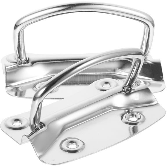 OUNONA  2 Pcs Cabinet Pull Deadbolt Silver Tone Handles Sturdy Toolbox