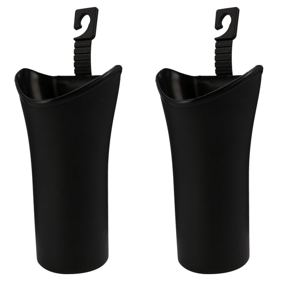 OUNONA 2 Pcs Car Umbrella Holder Plastic Barrel Bin Cup Trash Can Black