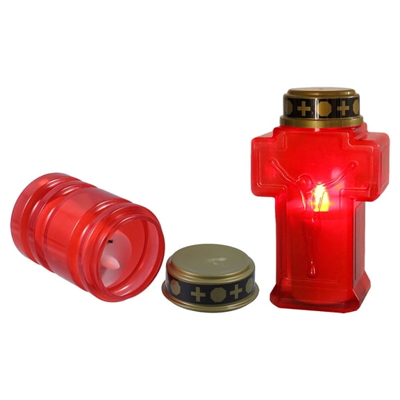 OUNONA 2 Pcs Cemetery Candles Tombstone Floor Lamps Battery Without Red