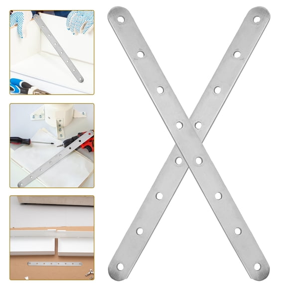 OUNONA  2 Pcs Connecting Plates Stainless with Holes Steel Corner Code