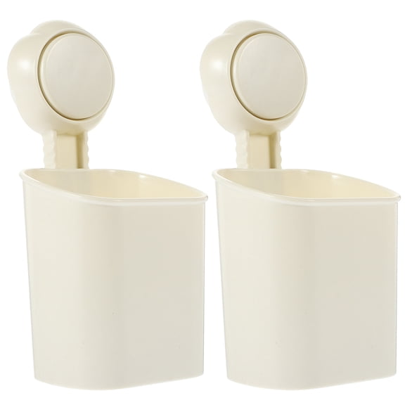 OUNONA 2 Pcs Counter Vacuum Suction Cup Wall Storage Box Holder Design Office