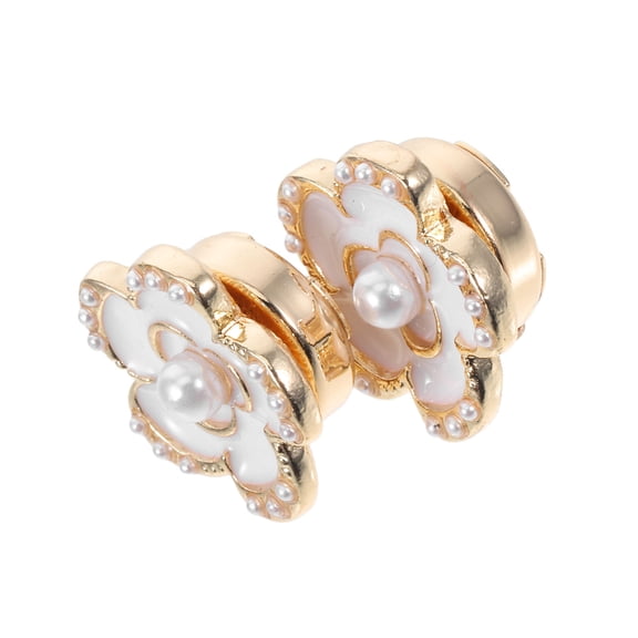 OUNONA  2 Pcs Cufflinks for Women Enamel Button Clip Clothing Decoration Elegant Covers Miss