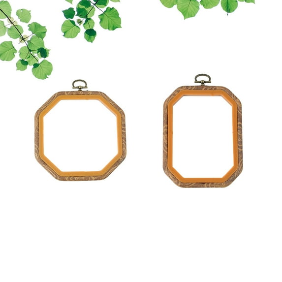 OUNONA  2 Pcs DIY Embroidery Ring Circle Stitch Frame Display Octagon