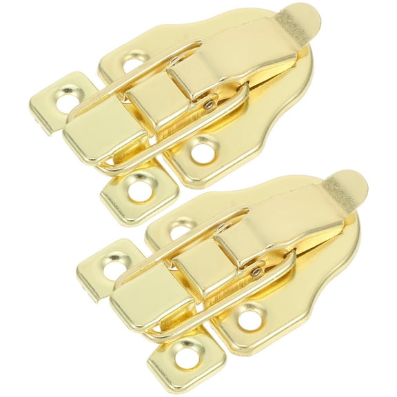 OUNONA  2 Pcs Duck Billed Hasp Lock Metal Latch Decor Binder Clips Golden