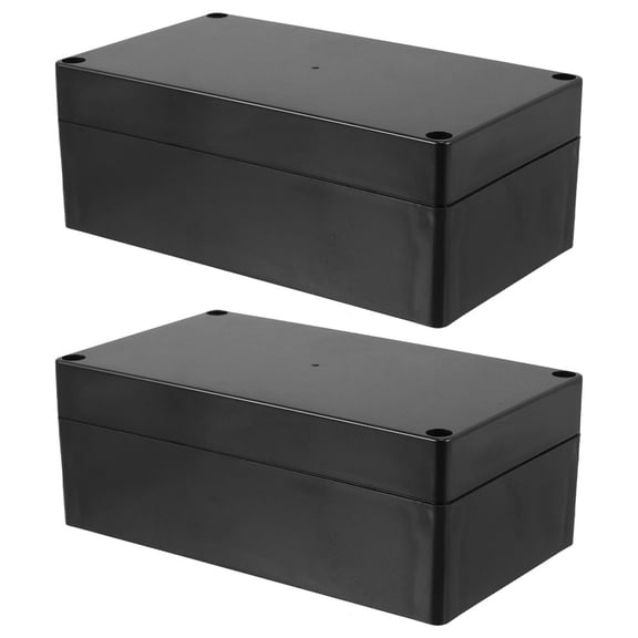 OUNONA  2 Pcs Enclosure Project Boxes Wiring Hole Cover Plate Black
