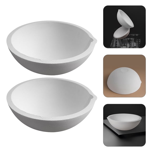 OUNONA 2 Pcs Evaporating Dish Ceramics Draining Lab Evaporation Dishes White