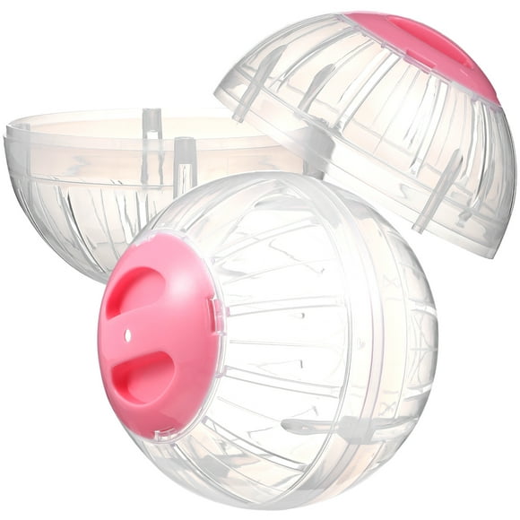 OUNONA 2 Pcs Exercise Balls for Pets Jogging Hamster Small Toy Pink