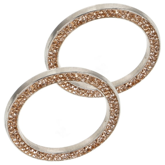 OUNONA Push to Start Button Cover Orange Zinc Alloy Easy Install Car Decor 2Pcs