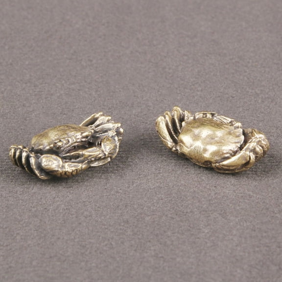 OUNONA  2 Pcs Feng Shui Crab Statue Tummy Hermit Animals Vintage Home Decor Decoration Golden