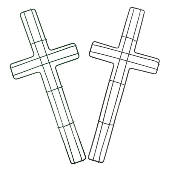 OUNONA 2pcs Cross Shaped Metal Wire Wreath Frames Unfinished Form