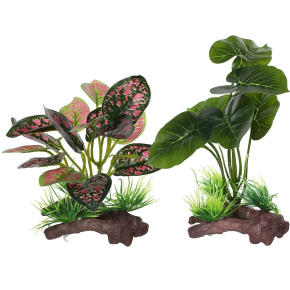 OUNONA 2 Pcs Fish Tank Accessories Aquatic Artificial Plant Decoration