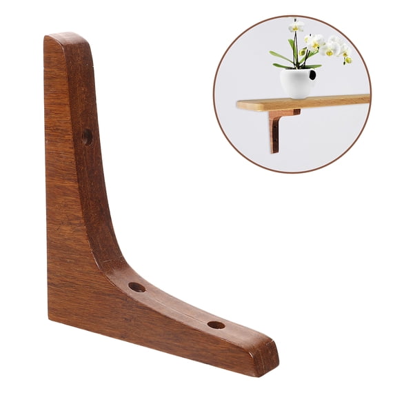 OUNONA 2 Pcs Floating Shelf Hardware Bamboo and Wood Bracket
