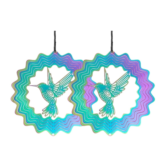 OUNONA Stainless Steel Wind Rotate Ornament for Garden with Skyblue Color and Great Visual Appeal 2Pcs