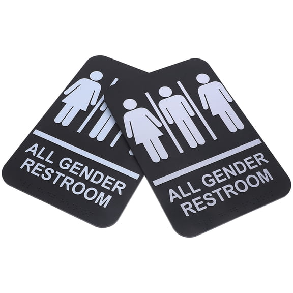 OUNONA 2 Pcs Gender Neutral Bathroom Sign Signs Braille Restroom Woman Miss