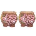 thumbnail image 1 of OUNONA  2 Pcs Hand-painted Plain Pottery Flower Plant Pots Indoor Plants, 1 of 8