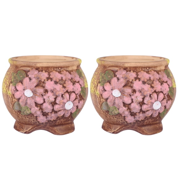 NUOLUX Hand Painted Ceramic Flower Pots by 2Pcs Unique Pots for Succulents Indoor
