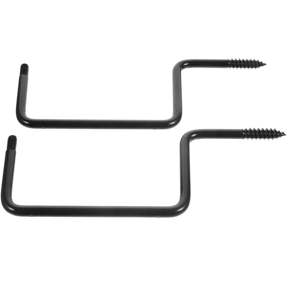 OUNONA 2 Pcs Heavy Duty Black Audio Hook Hanging Planter Brackets for Wall Mounting and Organizing