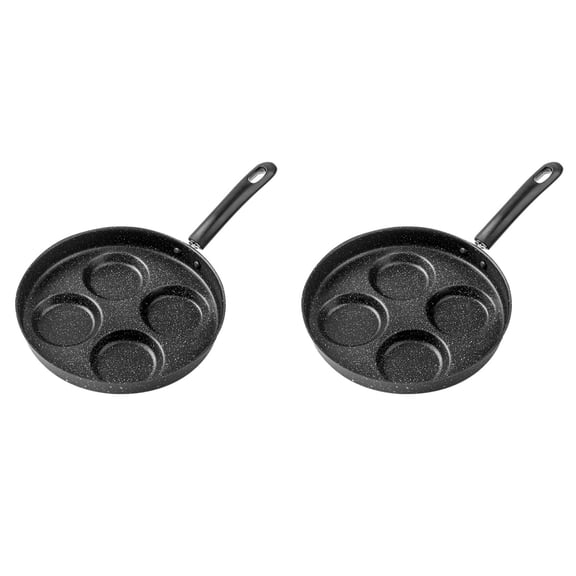 NUOLUX 2Pcs Nonstick Iron Waffle Pan Black Even Heating Easy to Clean Household