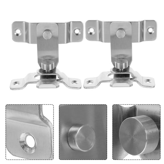 OUNONA 2 Pcs Hook Lock for Door Outdoor Stainless Steel Buckle Barn Corner Latch