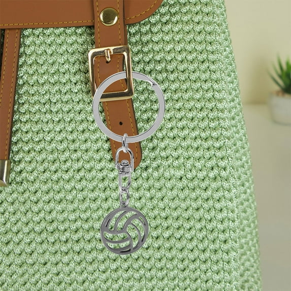 OUNONA 2 Pcs Key Chain Volleyball Keychain 7.50X2.00X2.00CM Silver