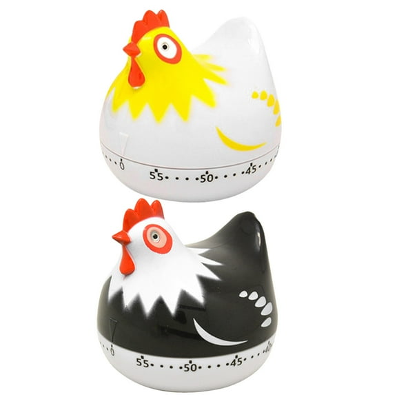 NUOLUX Kitchen Timer Set 2-Pack, Plastic Cooking Timer Tool, Compact 2.64 x 2.56 x 2.56 Inches for Precise Time Management