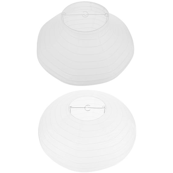 OUNONA 2 Pcs LED Paper Lantern Party Decorations Child 40X40X22CM White