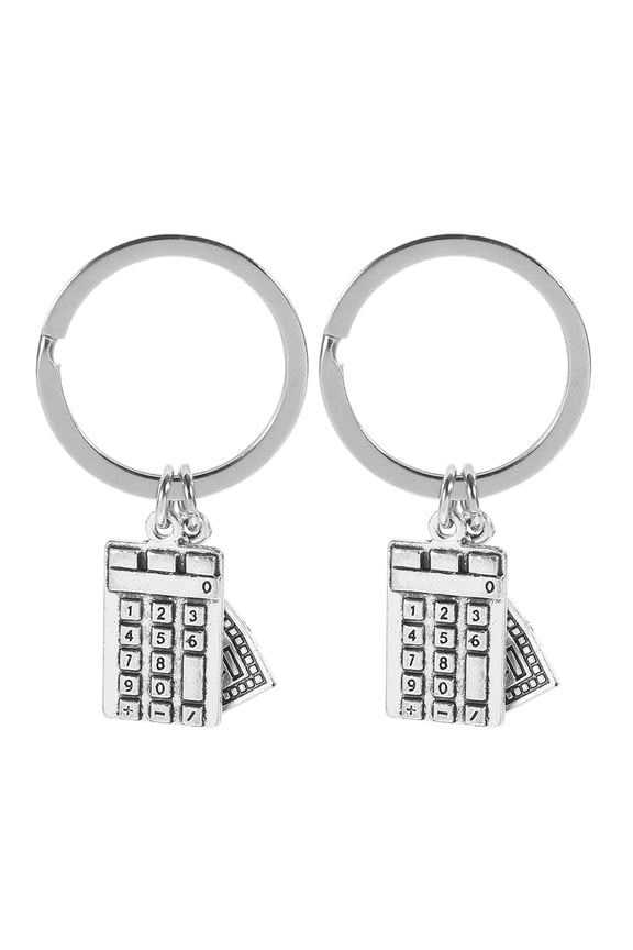2 Pcs Large Cork Board Calculator Keychain Professional Identity Accessory