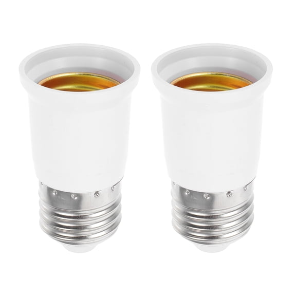 OUNONA 2-Pack Light Socket Lamp Holder Adapter with Fixer Converter, White, Compatible with Standard Bulbs