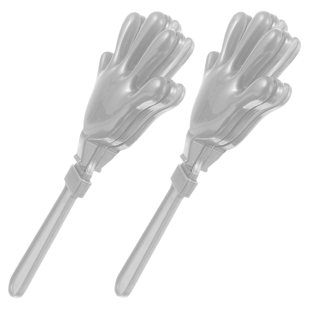 OUNONA 2 Pcs Little Clap Clappers for Sporting Events Hand Noisemakers Colored Silver