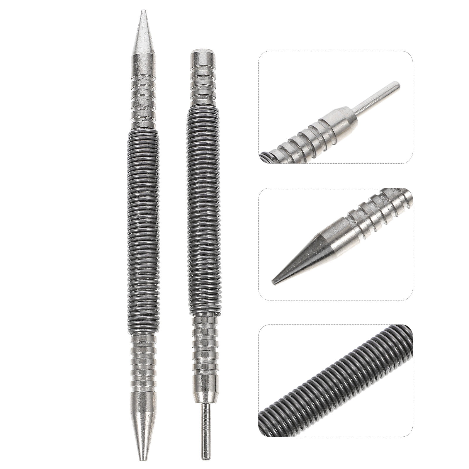 OUNONA 2 Pcs Loaded Spring Nail Set Self Centering Punch Hammerless ...