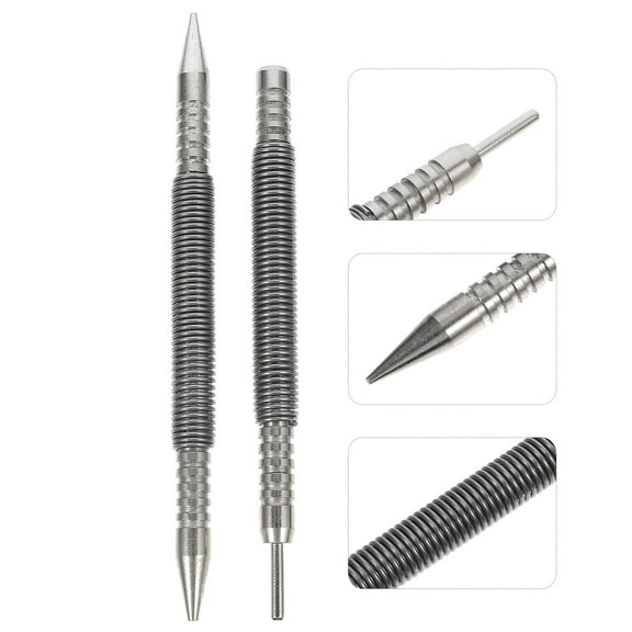 OUNONA 2 Pcs Loaded Spring Nail Set Self Centering Punch Hammerless