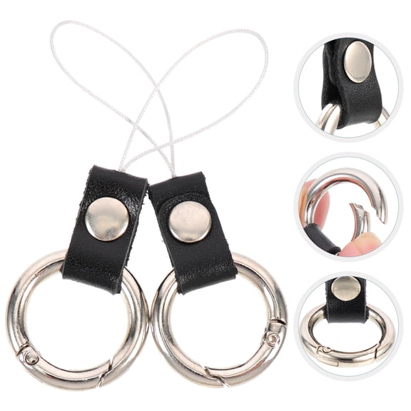 OUNONA 2 Pcs Mobile Phone Straps Lanyards Finger Grip for Camera Black