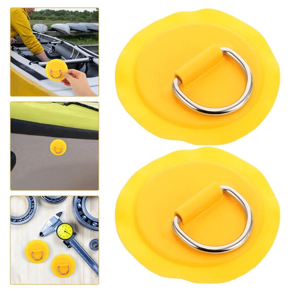 OUNONA  2 Pcs Ocean Kayak Parts Rubber Boat Stainless Steel D-buckle