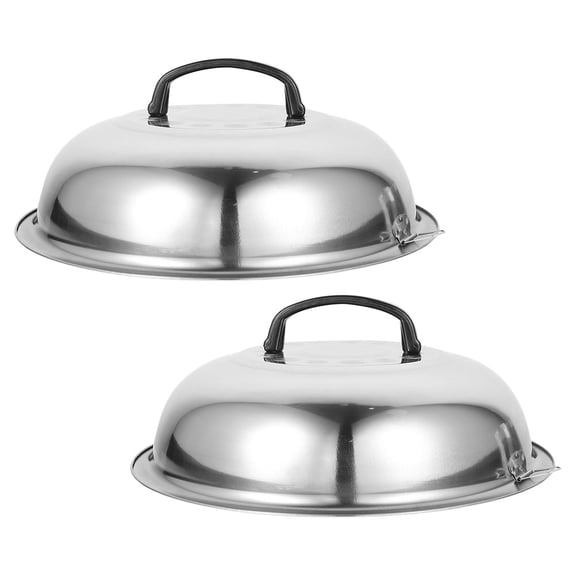 OUNONA  2 Pcs Pot Stainless Steel Lid Covers for Retaining Steam with Knob