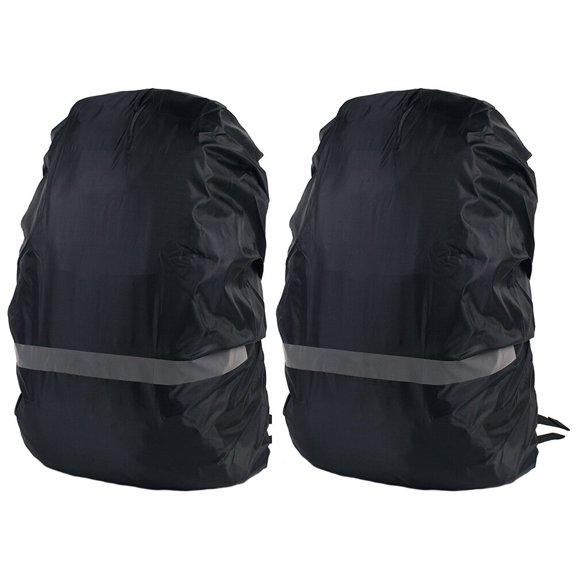 OUNONA  2 Pcs Rainproof Backpack Cover Camping Bag Waterproof Rucksack Large Travel Black