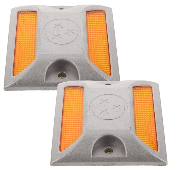 OUNONA 2 Pcs Reflectors Pavement 10.00X10.00X5.00CM Silver