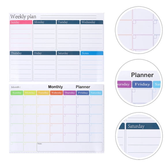 OUNONA 2 Pcs Reminding Board Fridge Message Monthly Planner Shopping