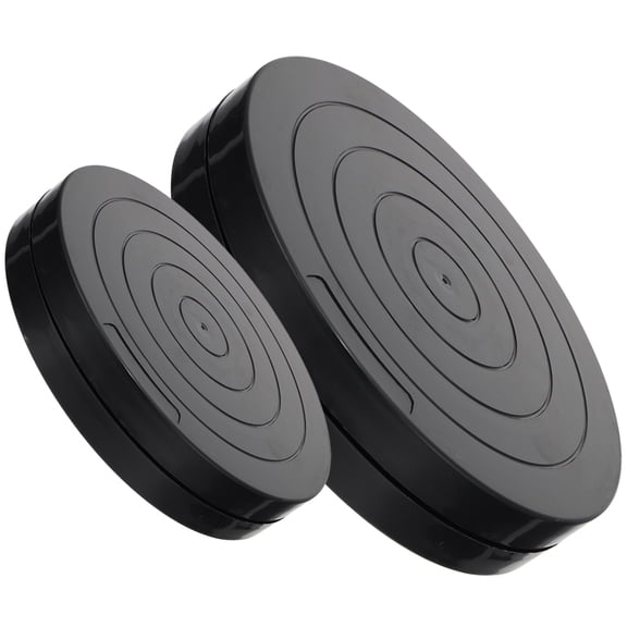 OUNONA 2 Pcs Rotating Tray Wheel Sculpting Turntable Student Black
