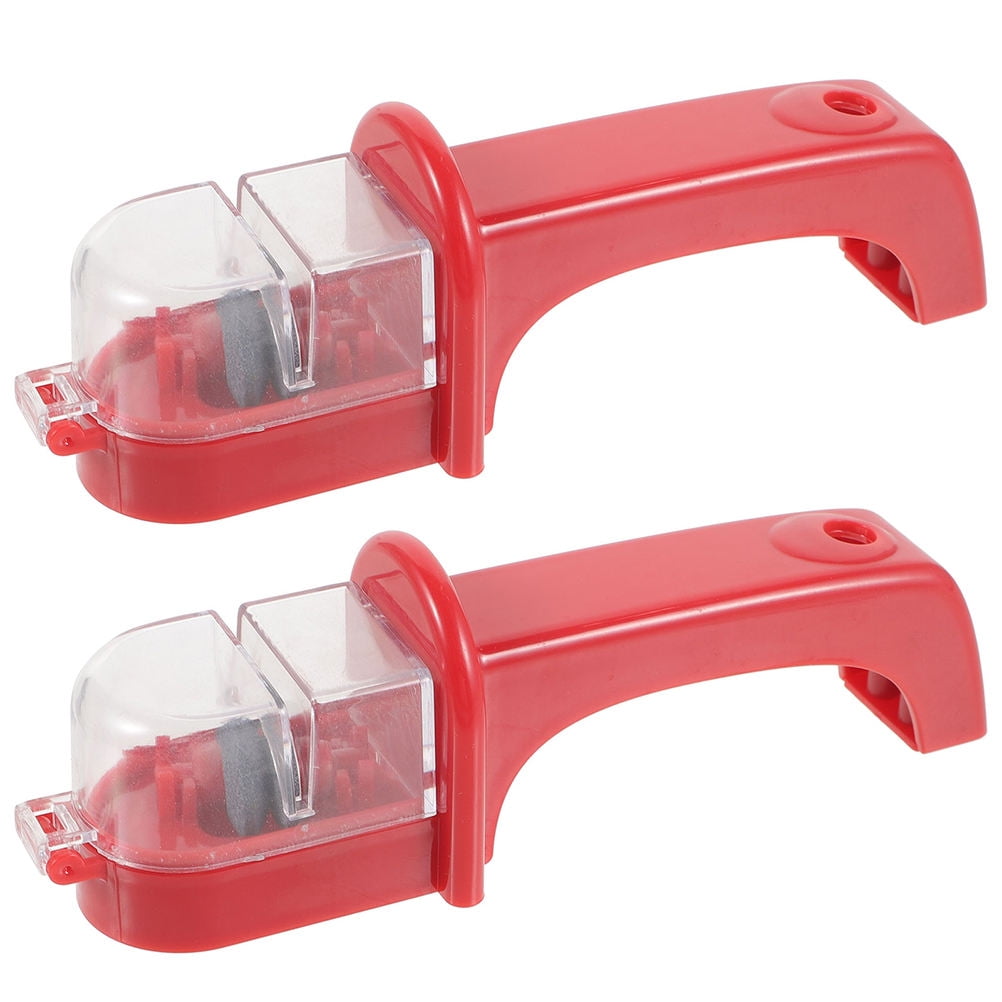 OUNONA 2 Pcs Scissors Knife Sharpener 16.80X5.50X4.50CM Red