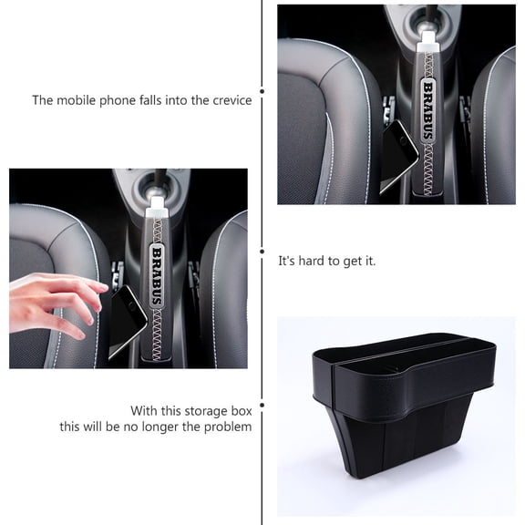 OUNONA  2 Pcs Side of Front Seat Storage Adjustable Car Box