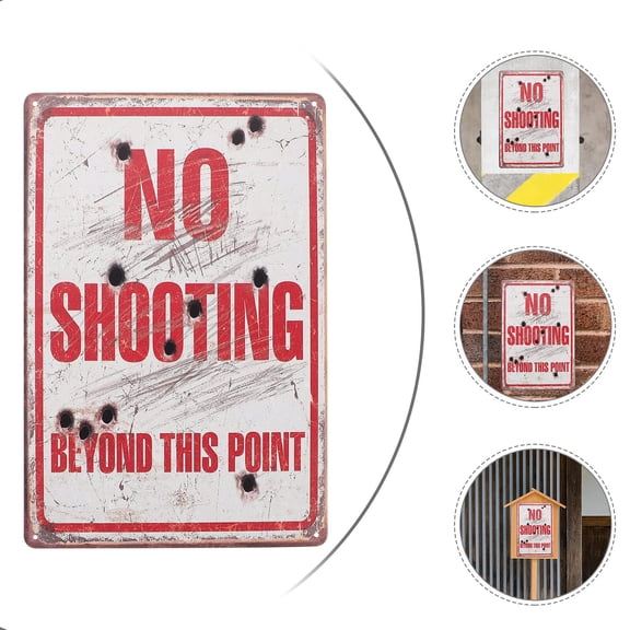 OUNONA 2 Pcs Sign Signs Warning Iron Drawing Simple Structure