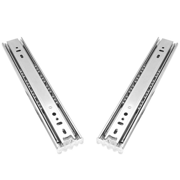 OUNONA 2 Pcs Silent Drawer Slide Stainless Steel Rail Fixed Slot Slides