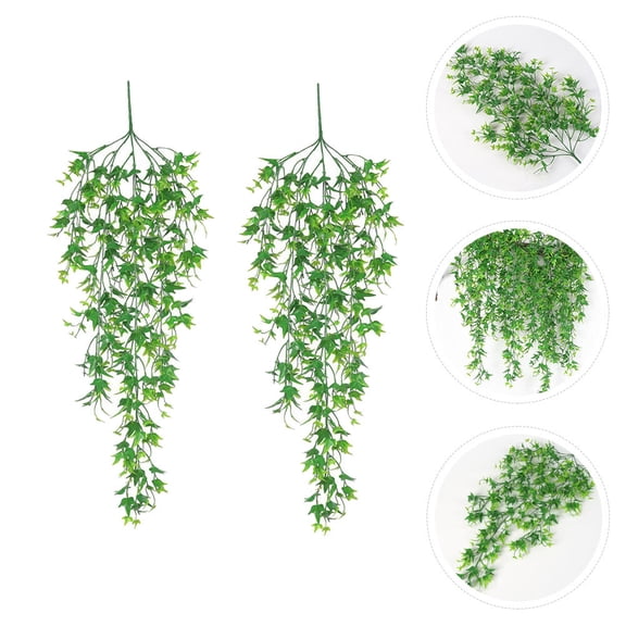 NUOLUX 2Pcs Artificial Rattan Hanging Plant Green Wall Decor for Home Party Celebration