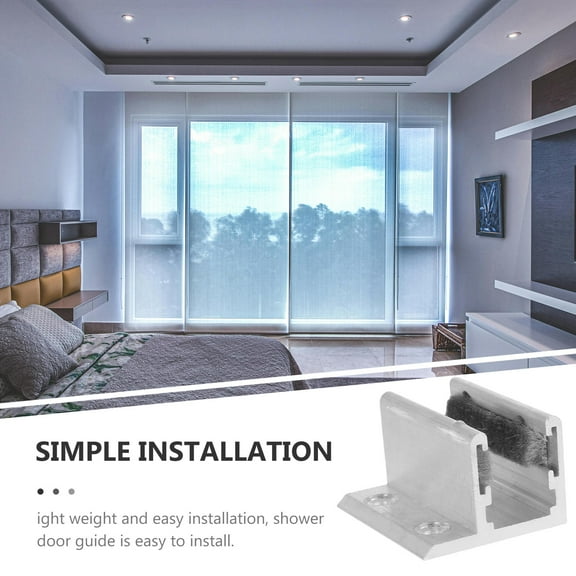 OUNONA 2 Pcs Sliding Door Track Guide Door Bottom Guide Assembly Sliding Shower Door Guide Aluminum Floor Guide Sliding Barn Door Roller Sliders Guide For Glass Door