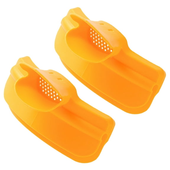 OUNONA  2 Pcs Soup Pour Kitchen Funnel Gadgets Reusable for Pot Strainer Clip on Yellow