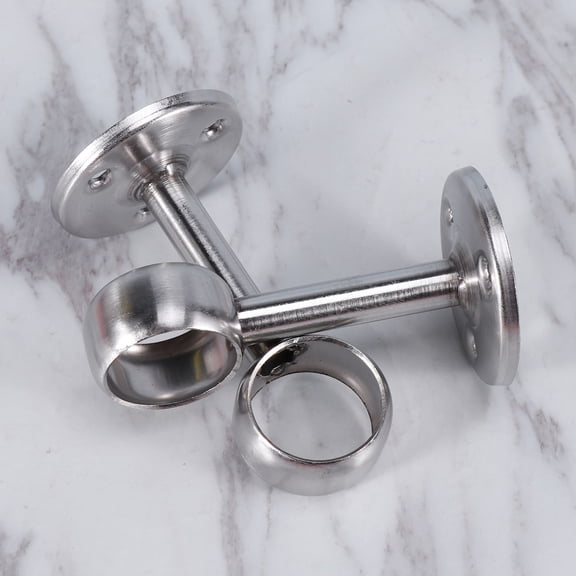 OUNONA  2 Pcs Stainless Steel Flange Seat Round Rod Flanges Bracket