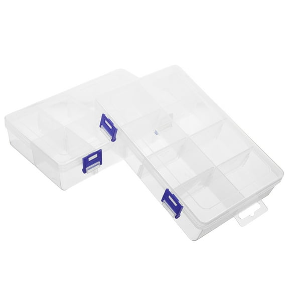 OUNONA 2 Pcs Storage Box Husk Mats Bins with Lids Handmade Place Decor Maple Transparent