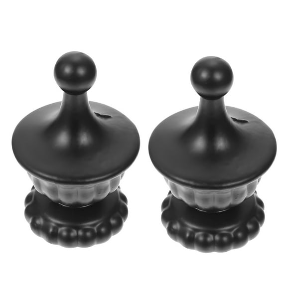 OUNONA  2 Pcs Table Light Finial Floor Ball Lamp Harp Shade Fitting Black