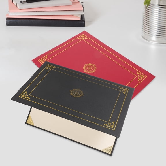 WEAVILUX Certificate Protective Cover Black Paper 2Set