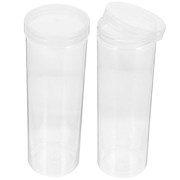 OUNONA 2 Pcs Transparent Pen Holder Storage Boxes with Lids Small Pencil Case